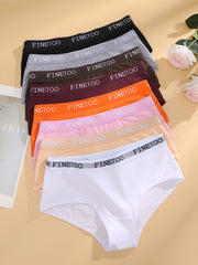 6Pcs Cotton Letter Belt Underwear for Women Sexy Breathable Low Waist Briefs Female Solid Stretch Lingerie Casual Sports Panties