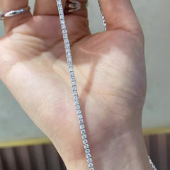 Hot Sterling 925 Silver Full AAA Zircon Bracelet Fine Jewelry 16cm-19cm 2-3mm Shiny CZ Accessories For Women Anniversary Gift