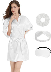 Women’s Silky Satin Kimono Robe – Bridesmaid & Bridal Sleepwear