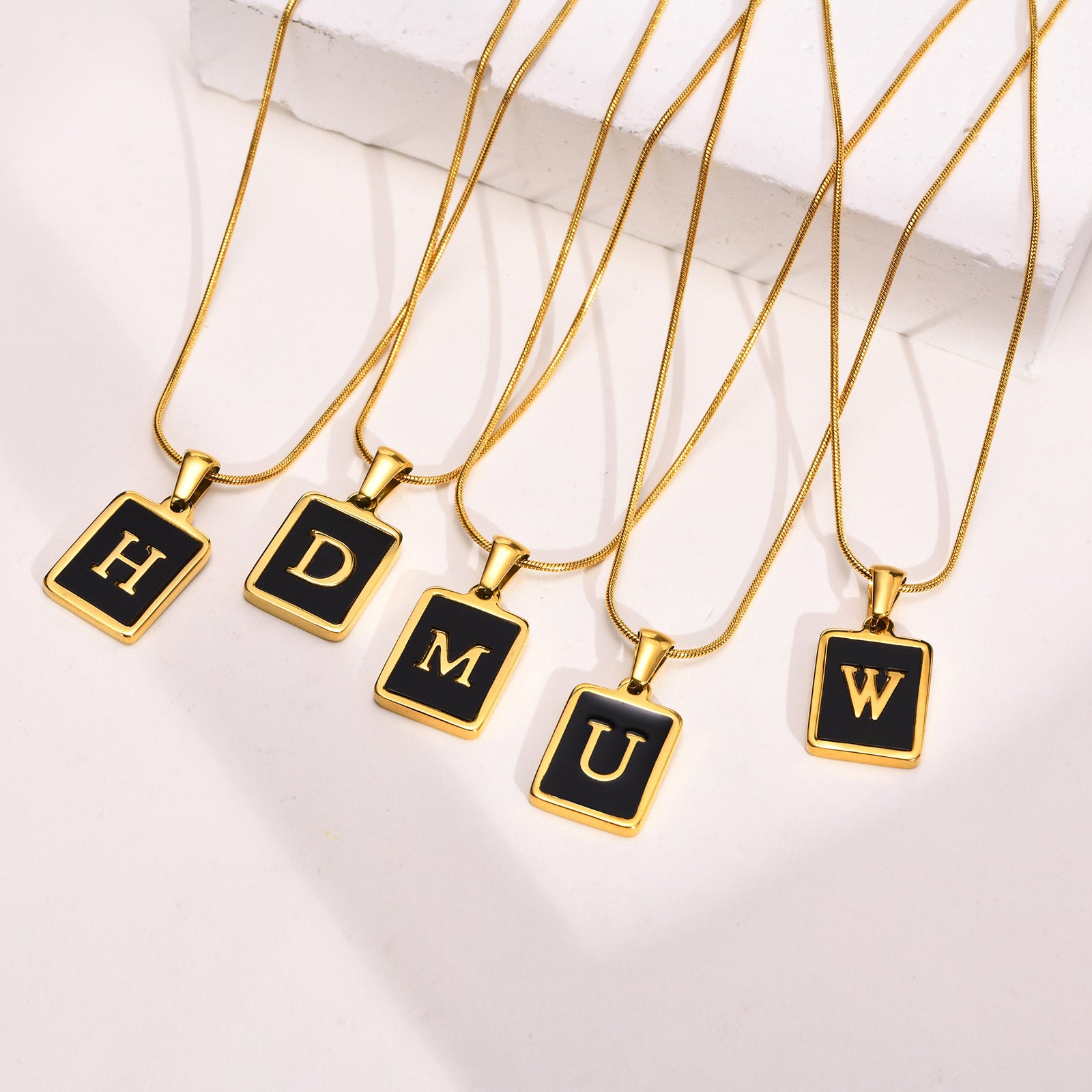 Letter Initial Pendant Necklace Women Stainless Steel Jewelry Alphabet Collar Birthday Party Mom Girlfriend Valentine's Day Gift
