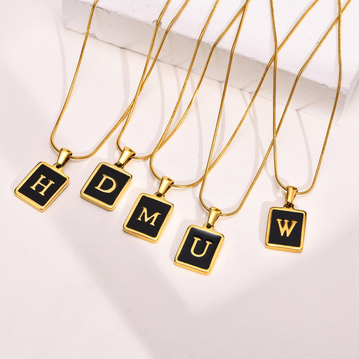 Letter Initial Pendant Necklace Women Stainless Steel Jewelry Alphabet Collar Birthday Party Mom Girlfriend Valentine's Day Gift