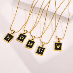Letter Initial Pendant Necklace Women Stainless Steel Jewelry Alphabet Collar Birthday Party Mom Girlfriend Valentine's Day Gift