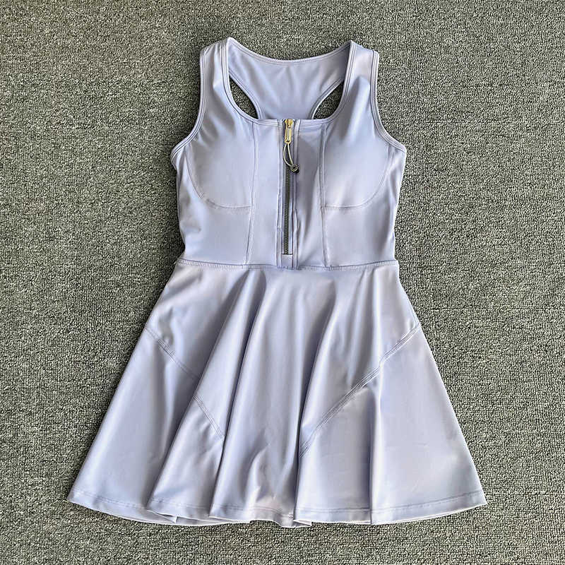 Women Sports Yoga Golf Running Exercise Tennis Dress With Built in Shorts Athletic Skirt High Waist Fitness Dress