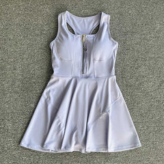 Women Sports Yoga Golf Running Exercise Tennis Dress With Built in Shorts Athletic Skirt High Waist Fitness Dress