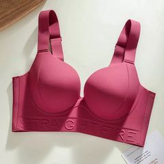 High-quality Thin Women's Underwear Large Breasts, Large Size, No Steel Rings, and Adjustable Upper Support and Anti-sagging Bra
