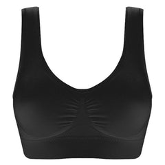Women Seamless Bras Camisole Underwear Crop Top XXL 3XL Black Pure Color Sports Gym Running Fitness Yoga