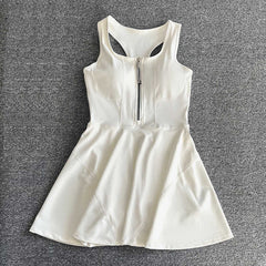 Women Sports Yoga Golf Running Exercise Tennis Dress With Built in Shorts Athletic Skirt High Waist Fitness Dress