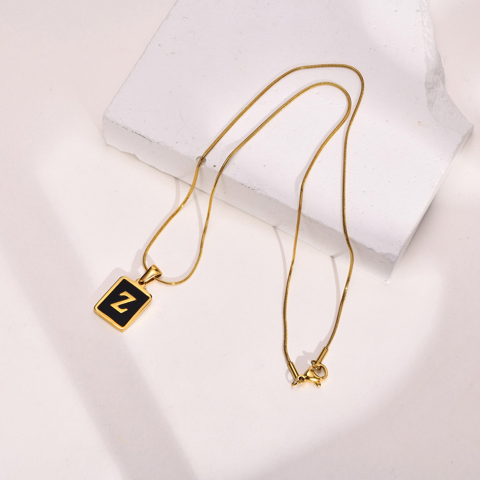 Letter Initial Pendant Necklace Women Stainless Steel Jewelry Alphabet Collar Birthday Party Mom Girlfriend Valentine's Day Gift