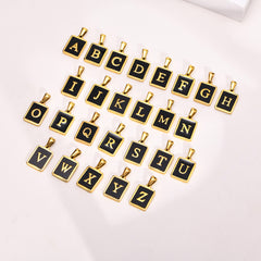 Letter Initial Pendant Necklace Women Stainless Steel Jewelry Alphabet Collar Birthday Party Mom Girlfriend Valentine's Day Gift
