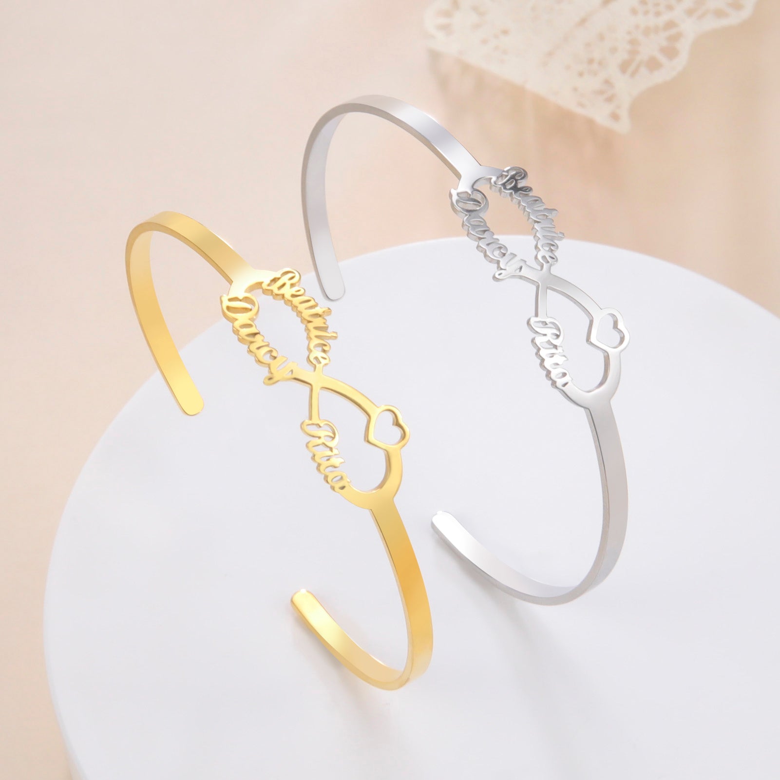 Personalized Name Bracelet for Women Men Custom Jewelry Stainless Steel Customized Gold Color Arabic Name Bangle Birthday Gift