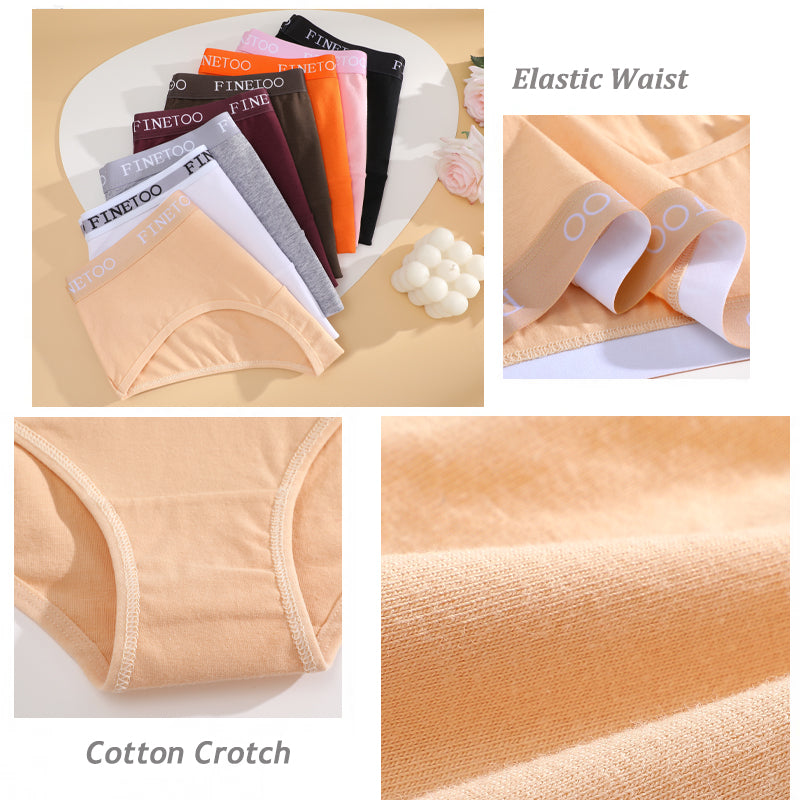 4PCS/Set Cotton Solid Color Women Panties Sexy Low Rise Briefs Female Letter Waist Panties Woman's Underpants Intimates Lingerie
